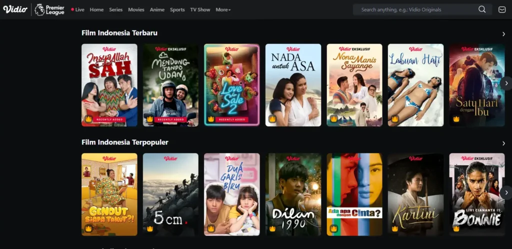 Koleksi Film Indonesia di Vidio Koleksi film Indonesia di Vidio